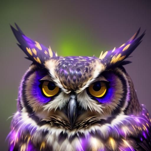 ⚡Vantablack Purple 💜 Horned Owl 🦉 , mystical, ethereal, ma...