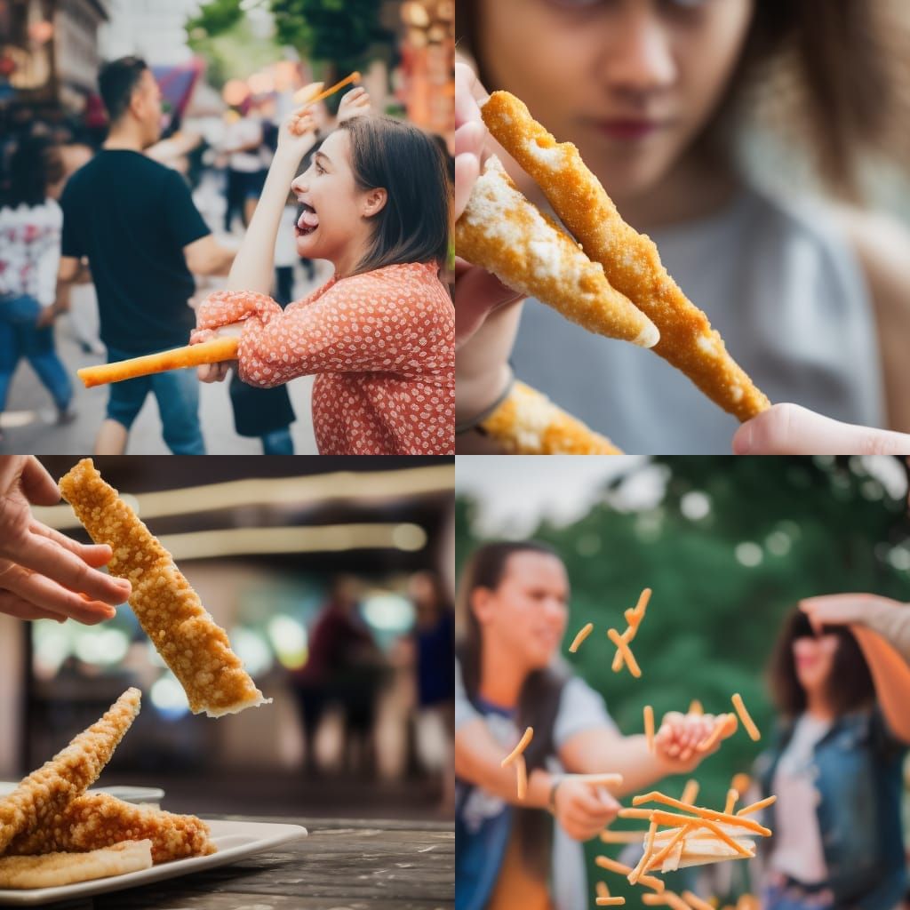 a person throwing bread sticks?