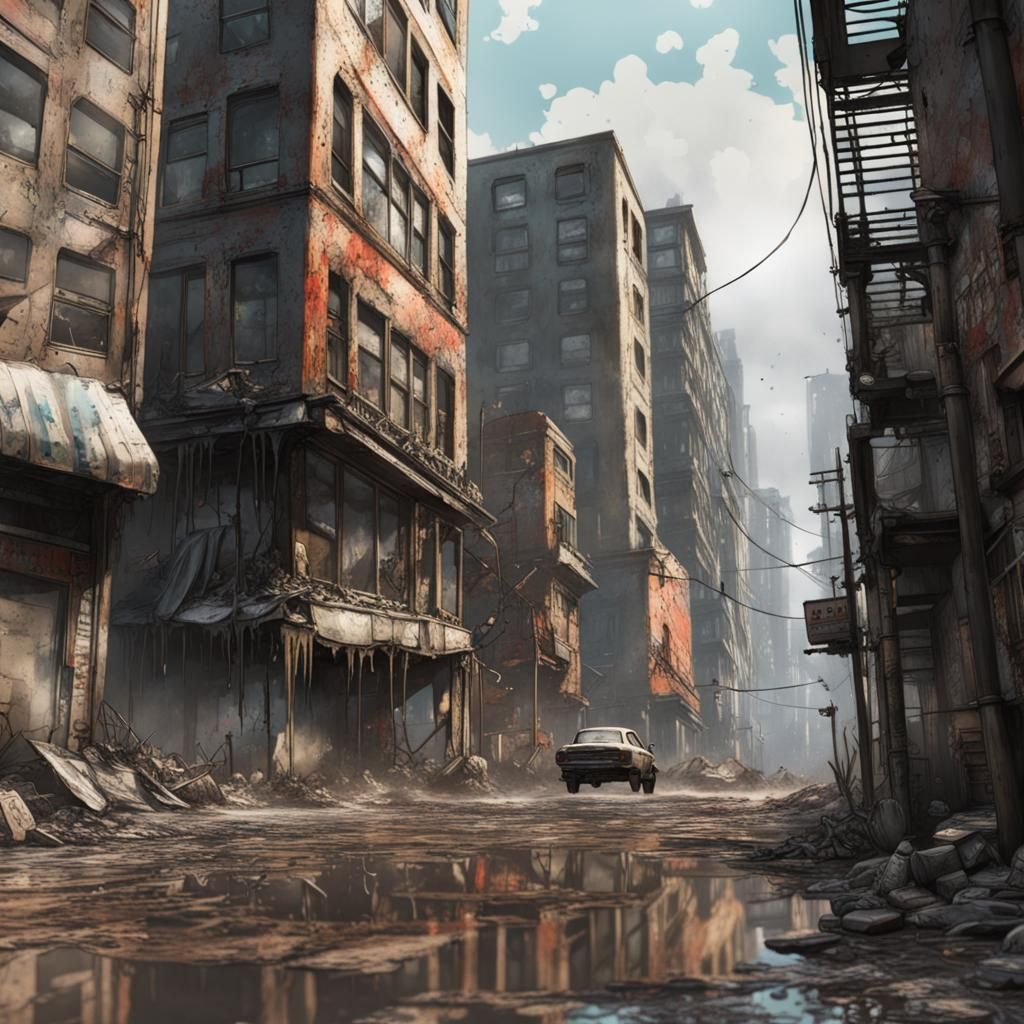 Post Apocalyptic City - AI Generated Artwork - NightCafe Creator