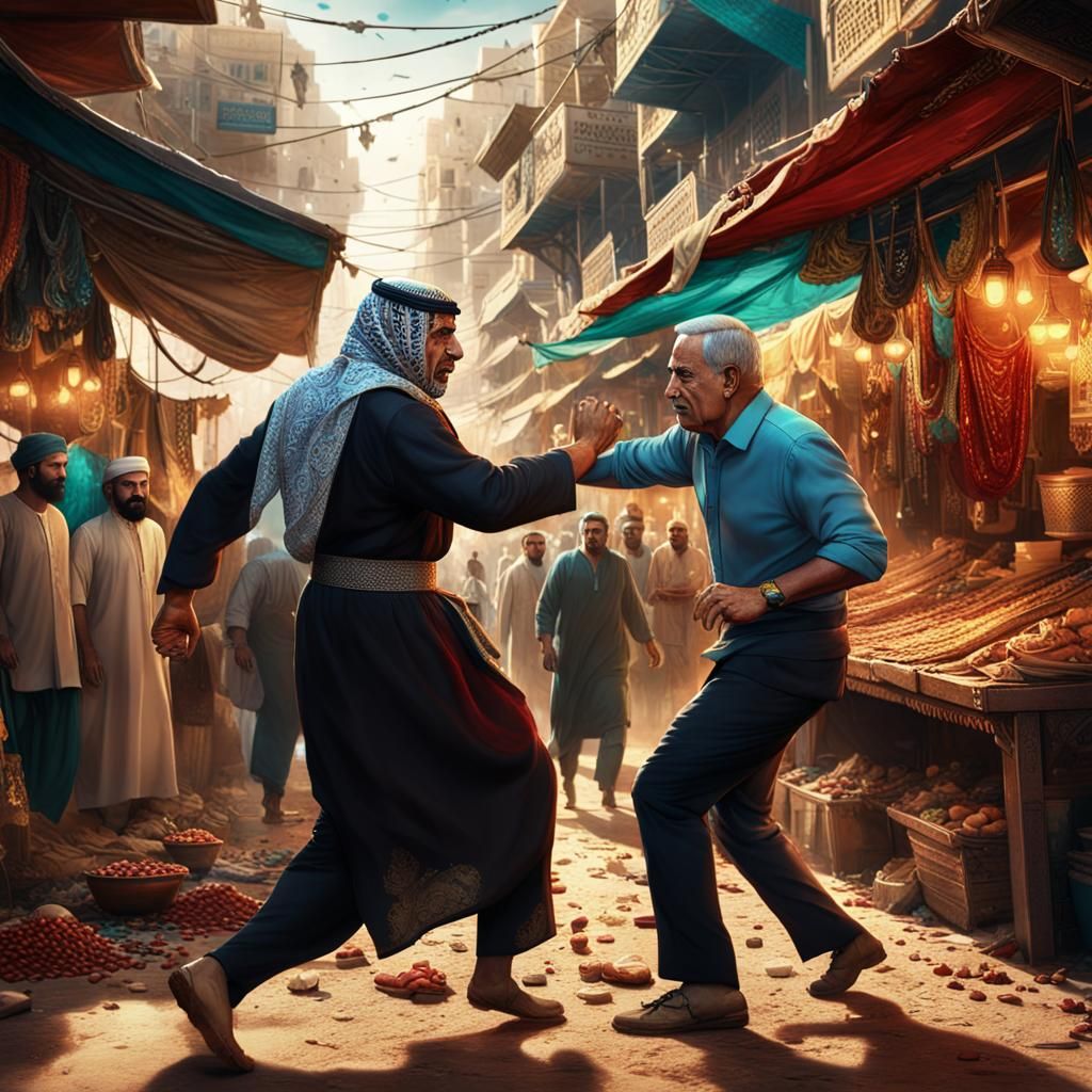 Fierce Middle Eastern Leader in Vibrant Fantasy Concept Art