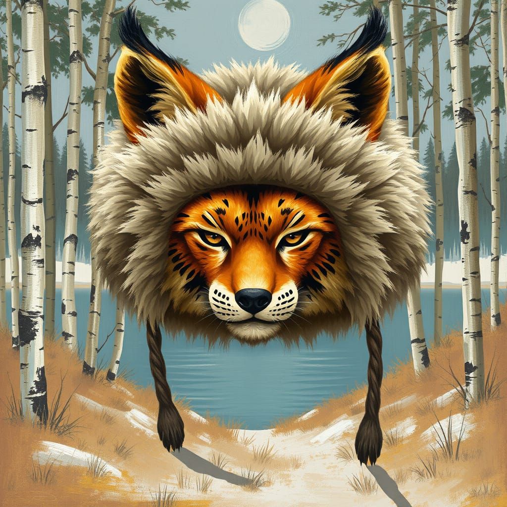 Lynx Bear Sombrero Hat in Finnish Landscape