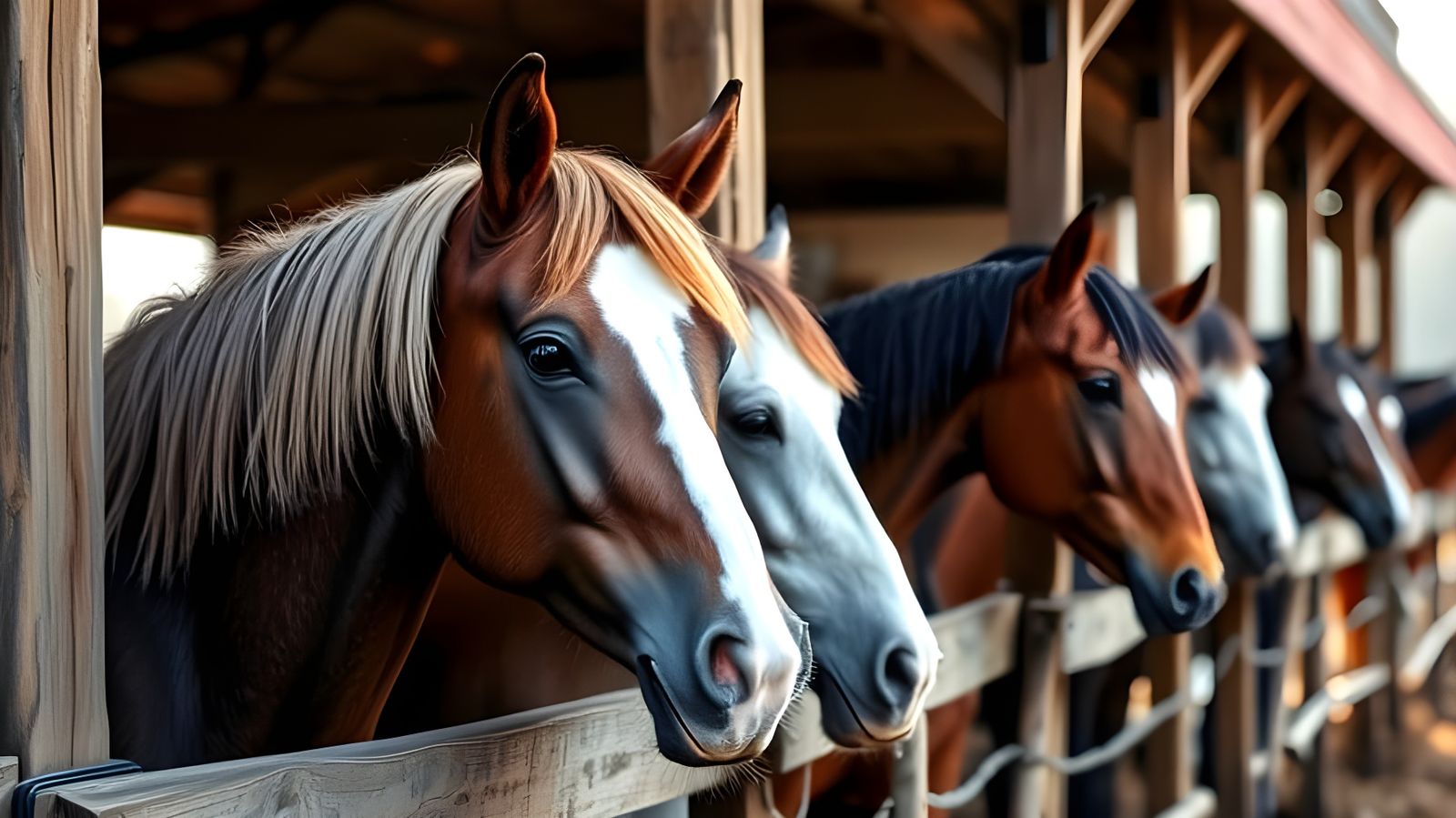 The neighing horses are causing echoing neighs in neighboring barns  by @Gary Murakami