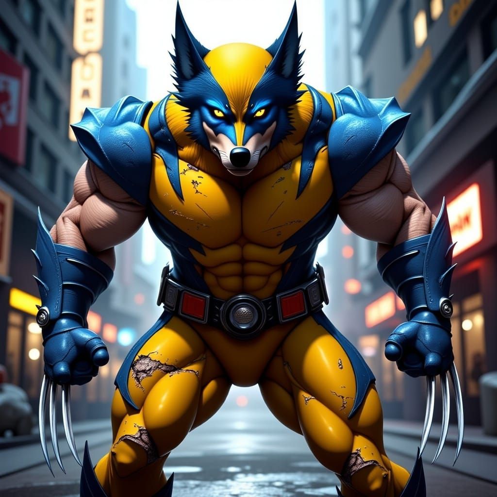  <lora:Spirit Wolf Guide:1.0> as Wolverine