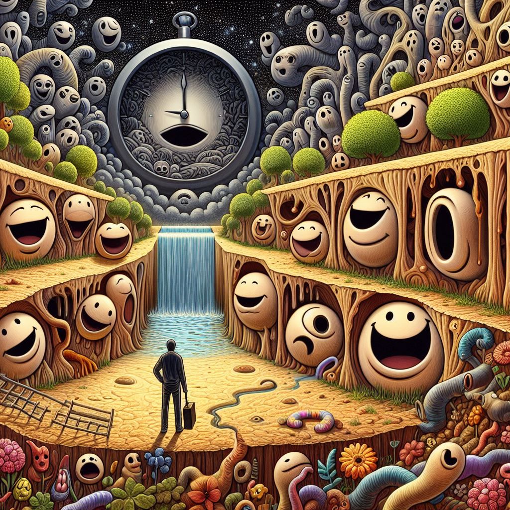 In sea of laughter there is one sad person, constantly look at watch to see will happiness pass.