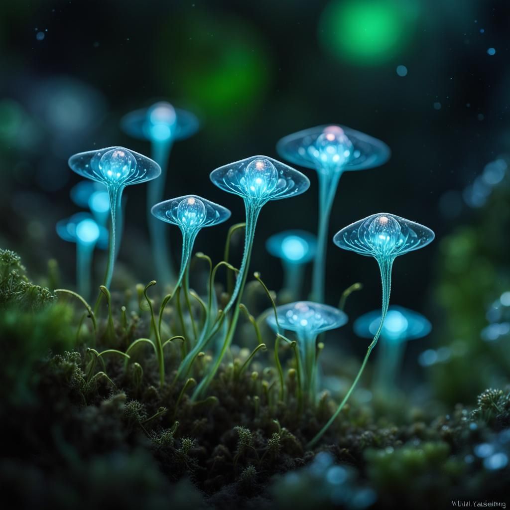 Bioluminescent Magical 'Will-O'-The-Wisp' Plants Lighting up the Forest.  by @Paddy OBrien