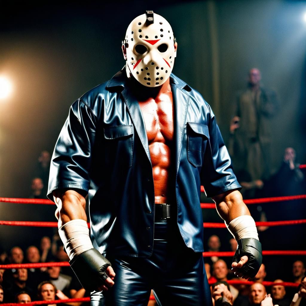 Jason Voorhees as a pro wrestler - AI Generated Artwork - NightCafe Creator