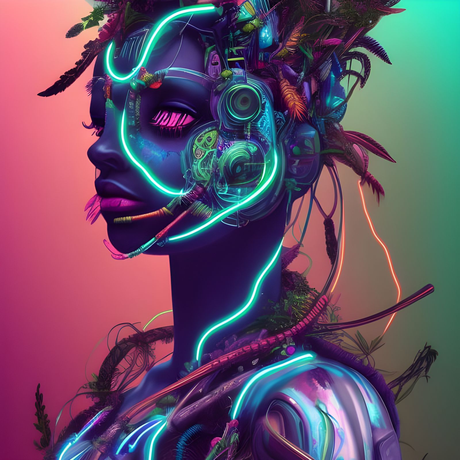 Tropical cyborg #19 - AI Generated Artwork - NightCafe Creator