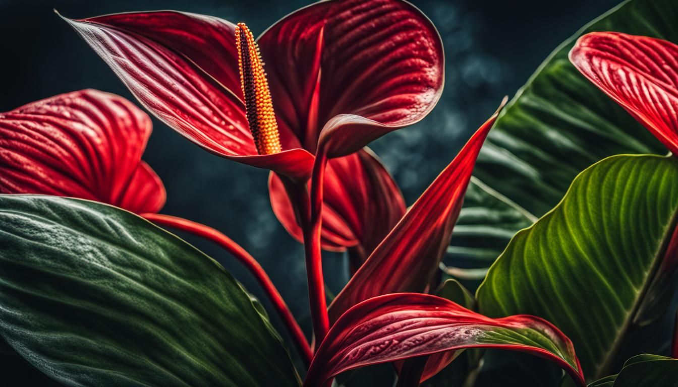 Anthurium,Bird-of-Paradise plantsintricate details, HDR, bea...