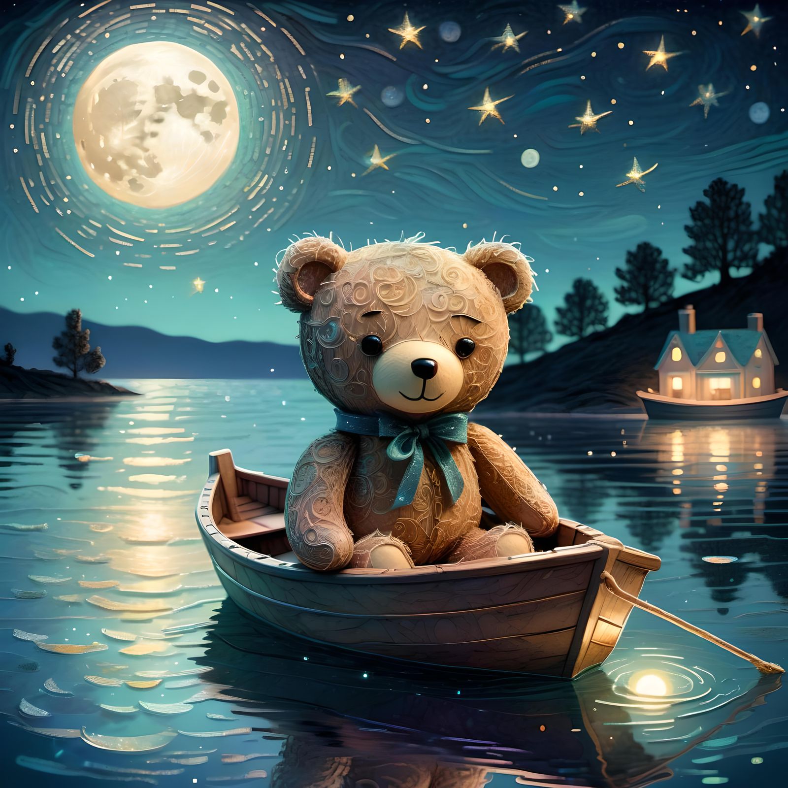 teddy bear on a night adventure  by @Thyrsus
