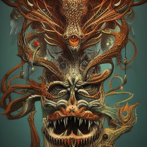 Surrealistic nightmare creature