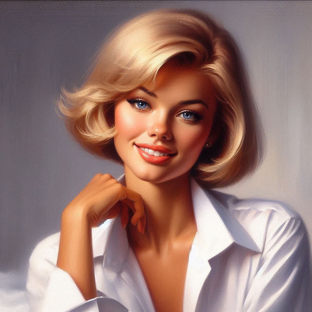 "Blond Portrait" Ims[pired by Gil Elvgren