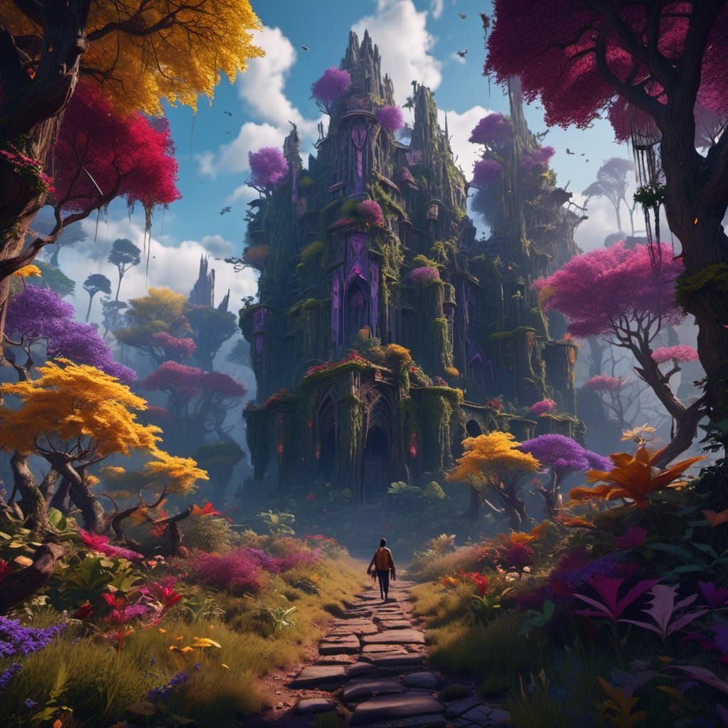  <lora:fae wild:1.0> walking through the forest