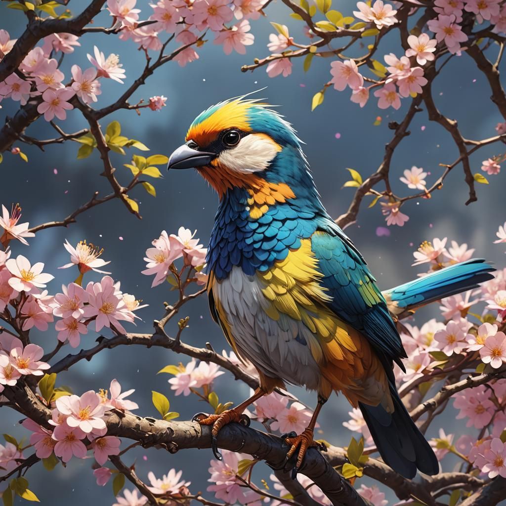Majestic colorful bird