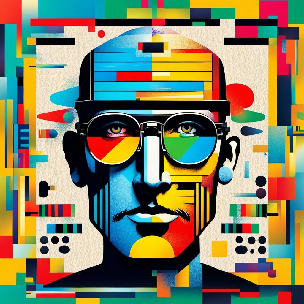 text "graphic designer", designer with worried face, meny ta...