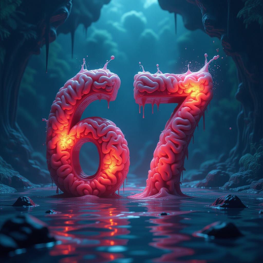Surreal Brain Matter Number "6 7" Matte Painting