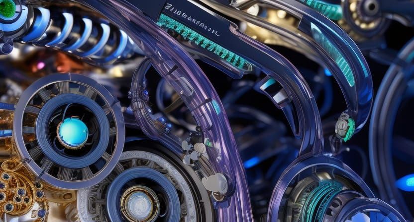 Realistic Detailed Image of the inside of a Futuristic Engin...