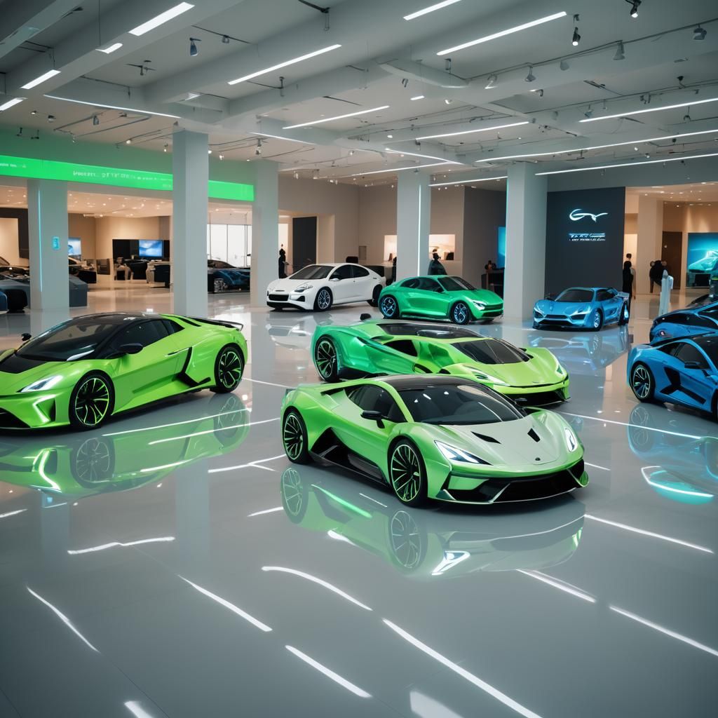 Imagine a display of futuristic concept cars defying quantity tax. These vehicles feature advanced design and breakthrough technology. The f...