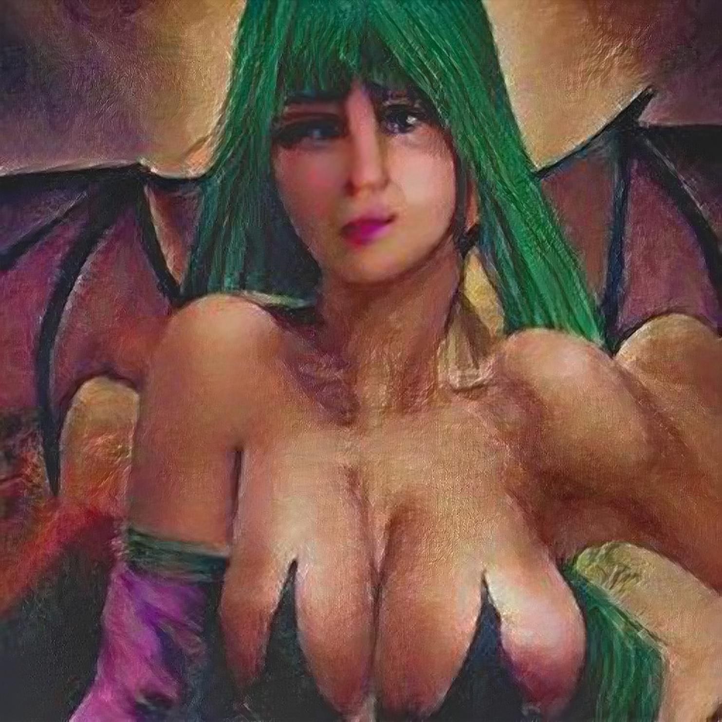 Morrigan Aensland --> Craiyon --> NightCafe Style Transfer + Upscale