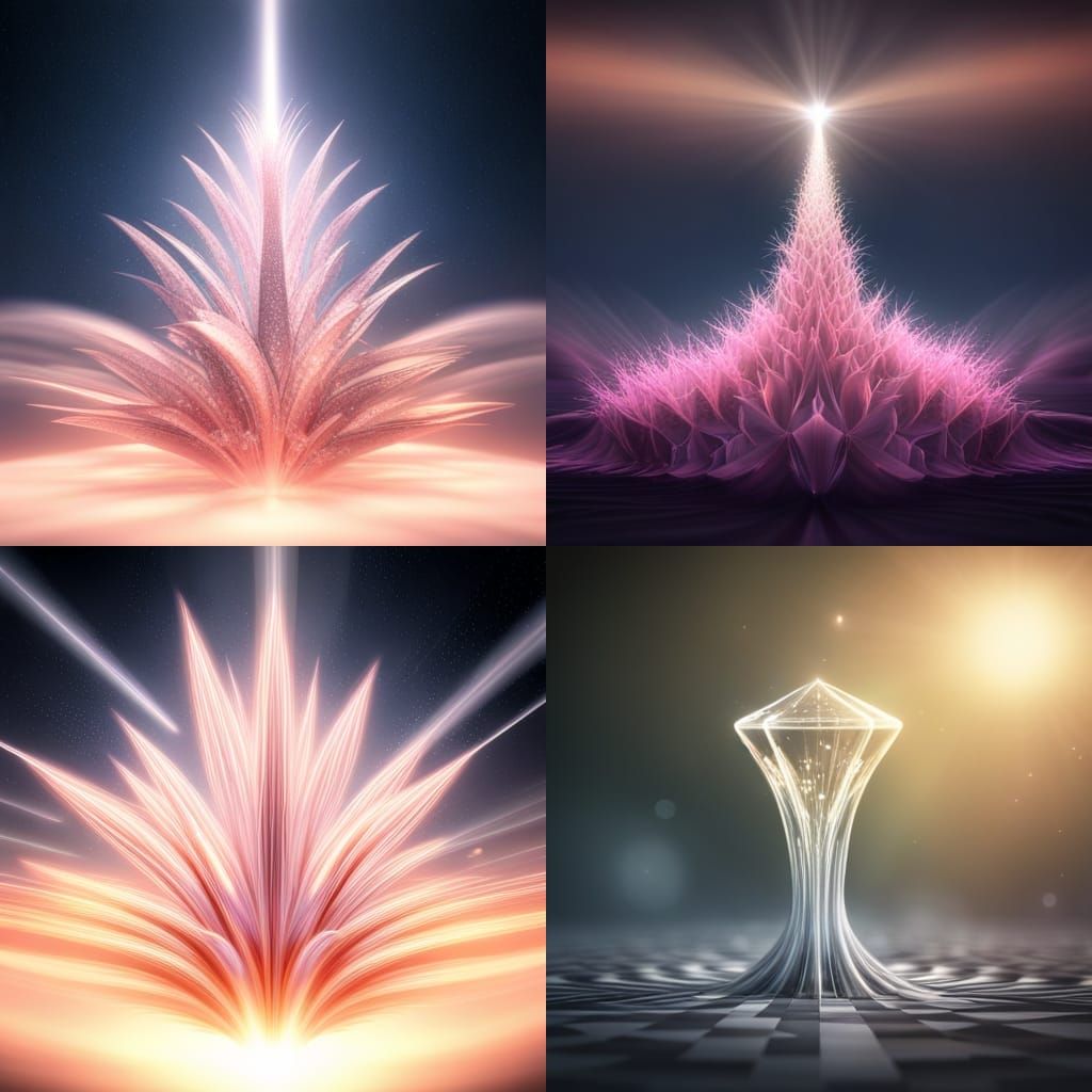 "an imploding Crystal flower stars filing up the sky with sparkles x-particle, octane render cinema, 8k 16k resolution, ...