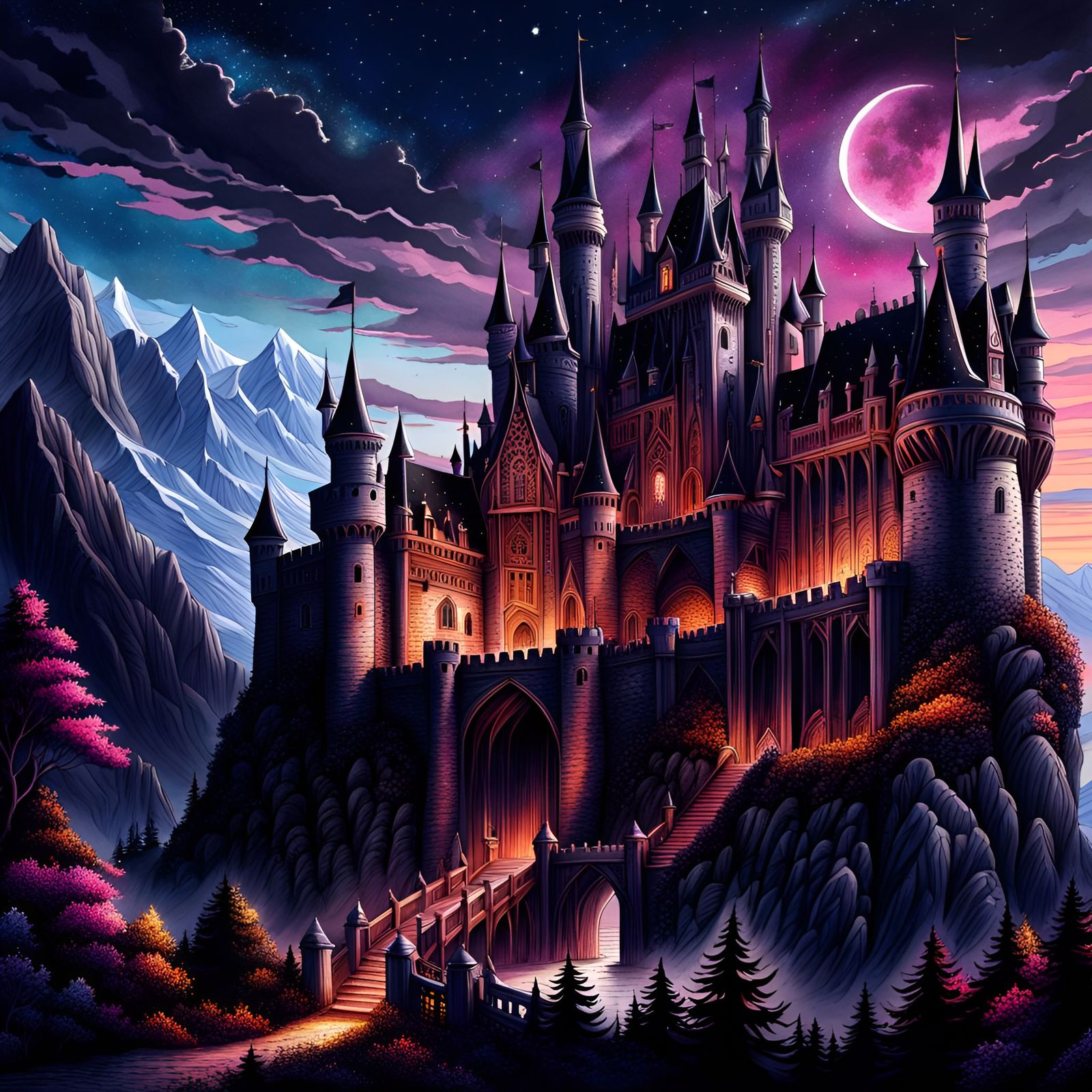 Intricate fantasy castle - AI Generated Artwork - NightCafe Creator