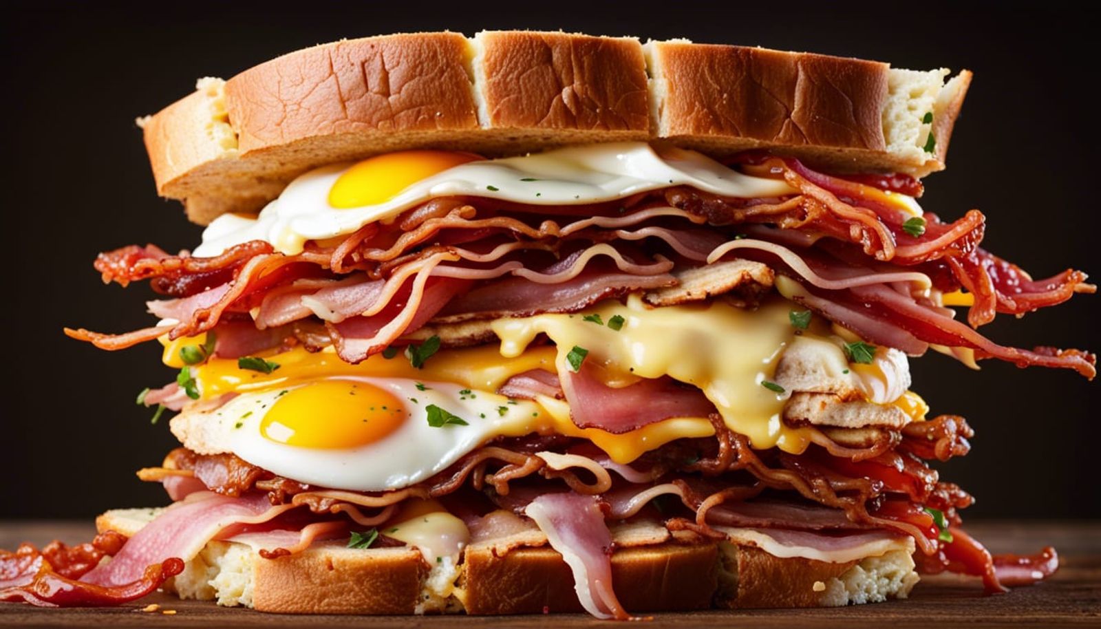 huge bacon sandwich
