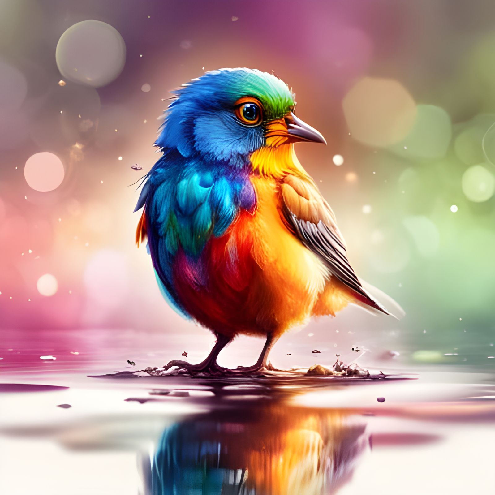 Rainbow Bird Reflections   by @Cerise