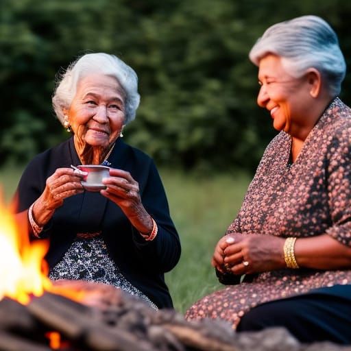 My Grandma Your Grandma Sitting By The Fire my grandma and your grandma sittin' by the fire.. - AI Generated