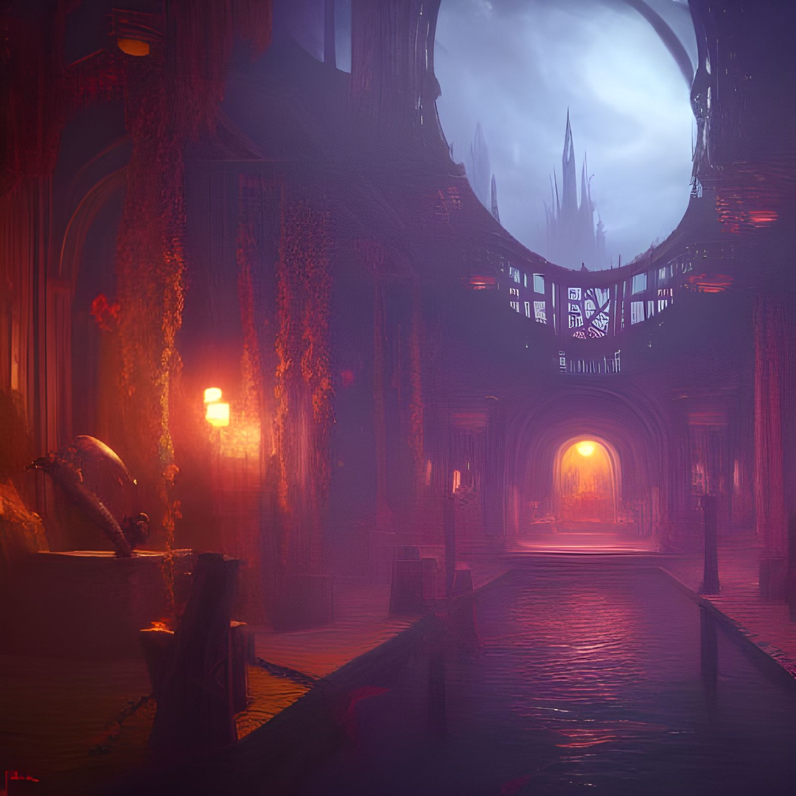 Night party detailed matte painting, deep color, fantastical...