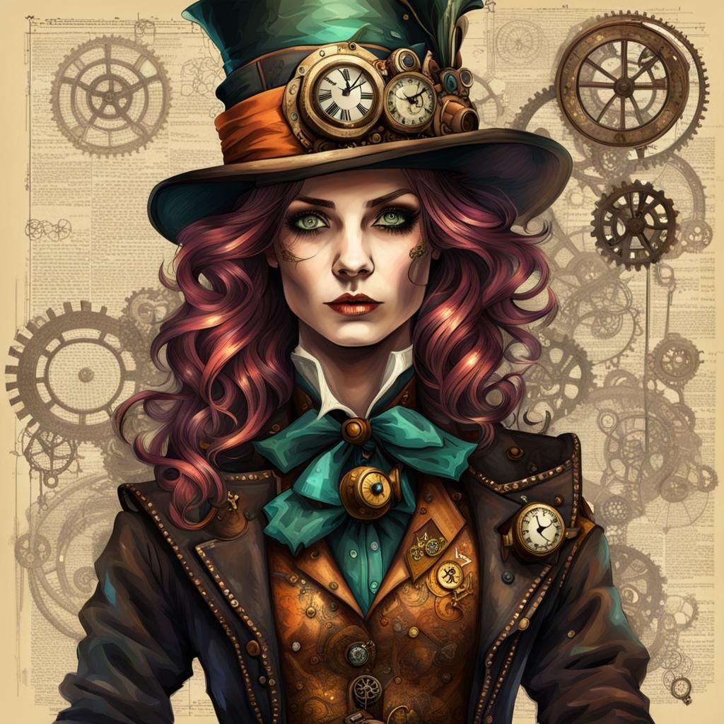 A female Steampunk mad hatter  by @Barnet Boy