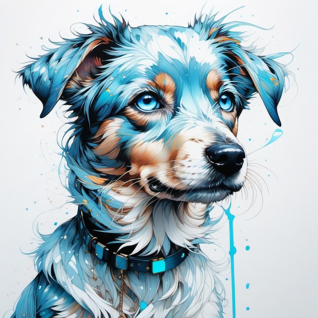 cute adorable animal dog with big shiny icy blue eyes | cent...