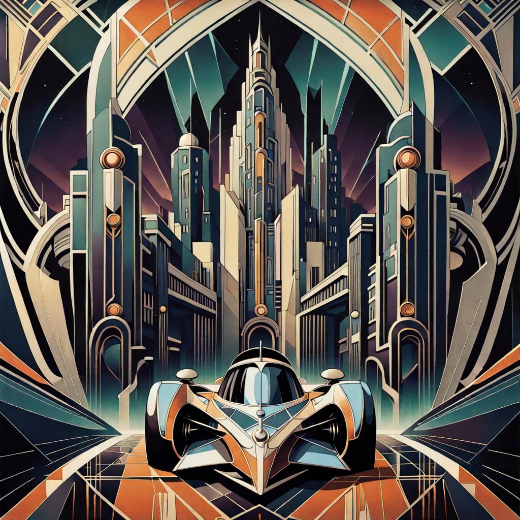 Art Deco Future City!  by @Nikko P
