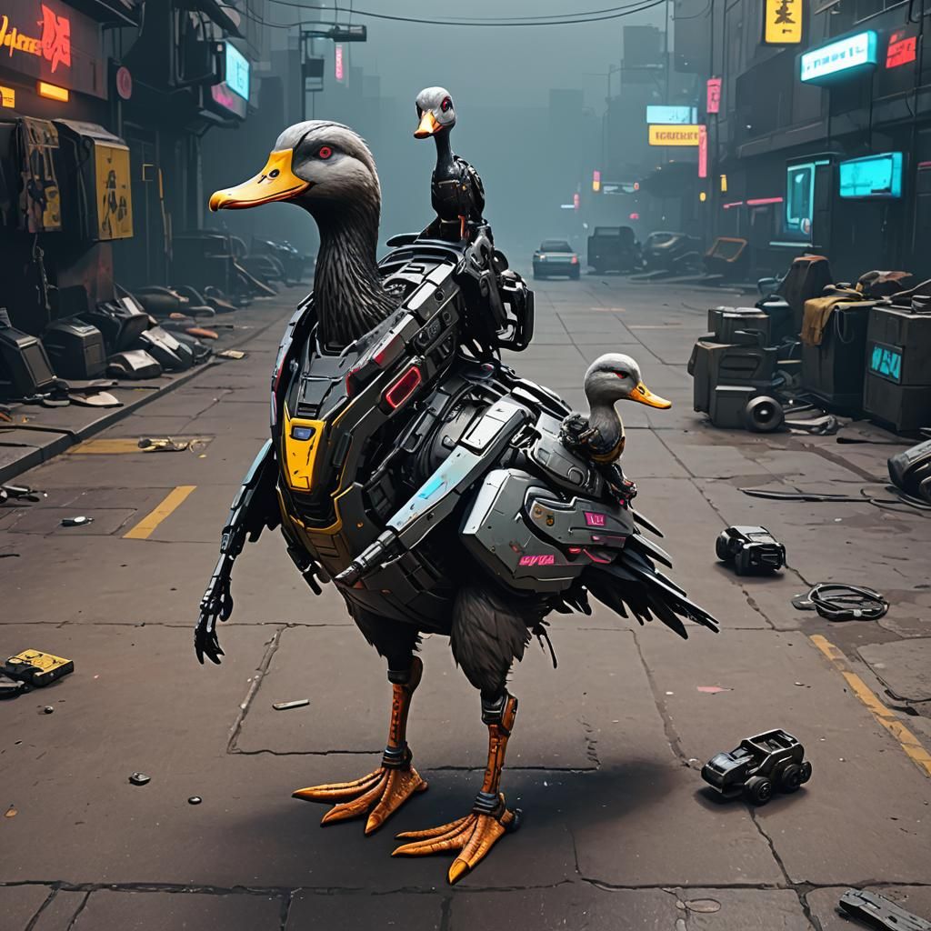 Cyborg ducks - AI Generated Artwork - NightCafe Creator