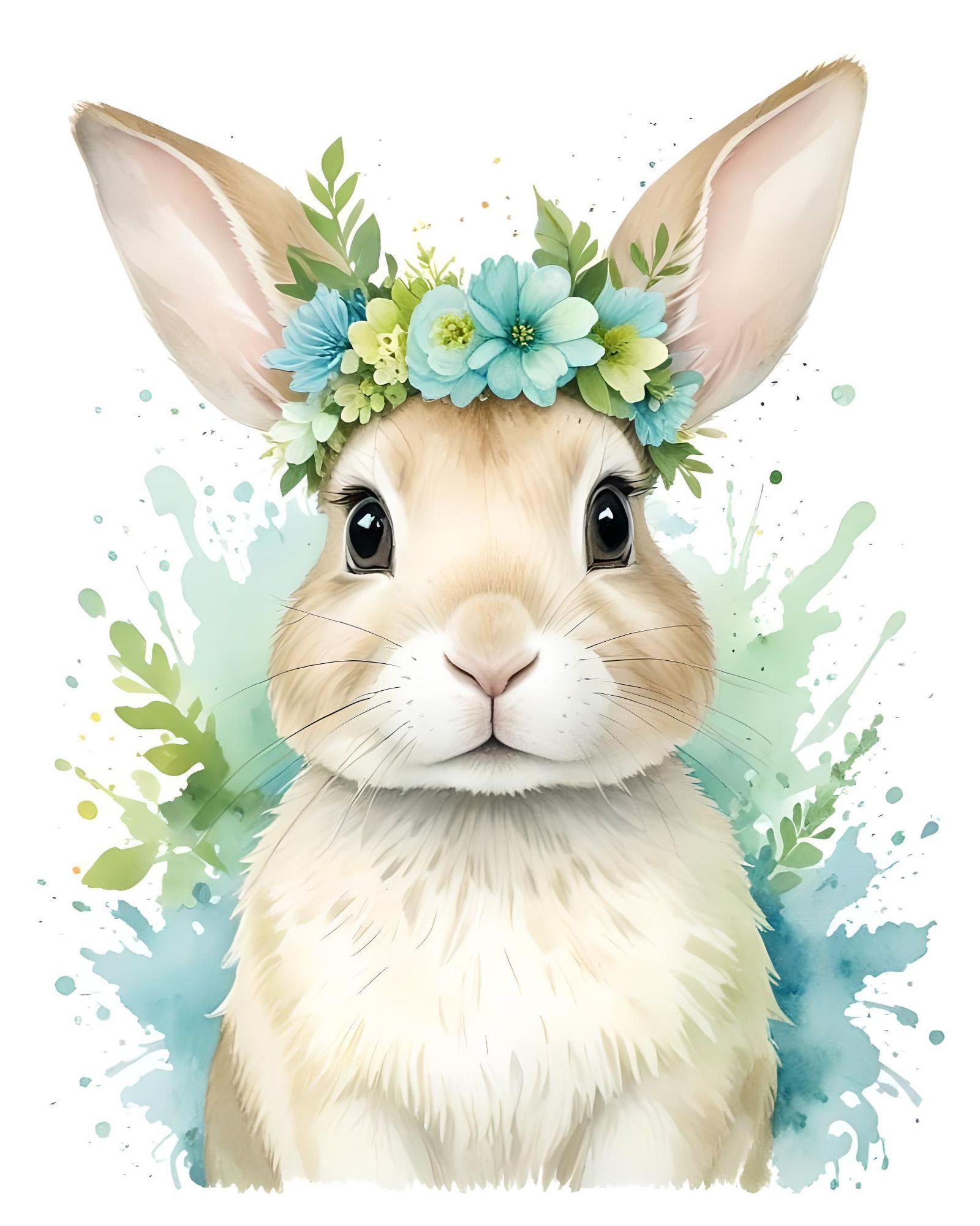 Watercolor painting rabbit