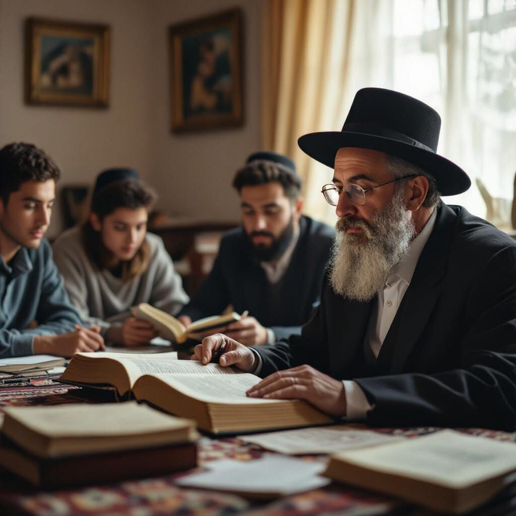 Rabbi Shlomo Yehuda Studying Torah with Others