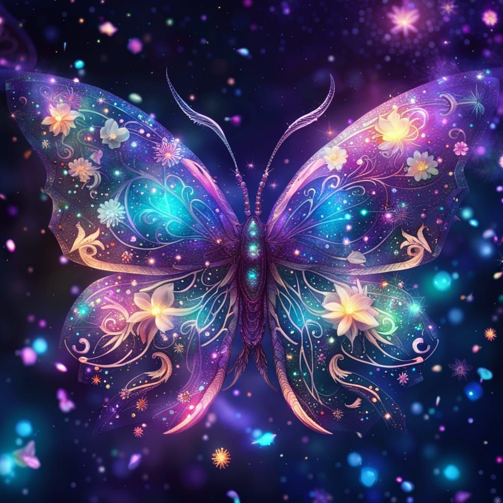 Sparkly Butterfly - AI Generated Artwork - NightCafe Creator