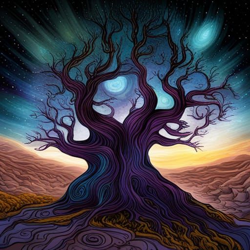 Celestial Tree - Storybook style
