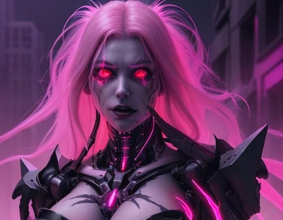 A cybernetic female vampire massive monster with Cybernetic ...