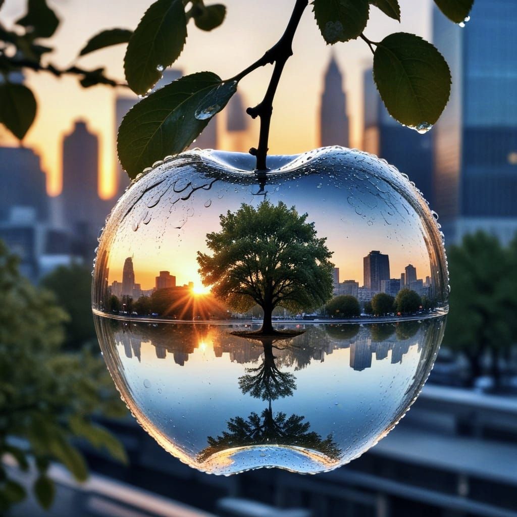 Nature's Jewel: Sunrise Reflected in the City