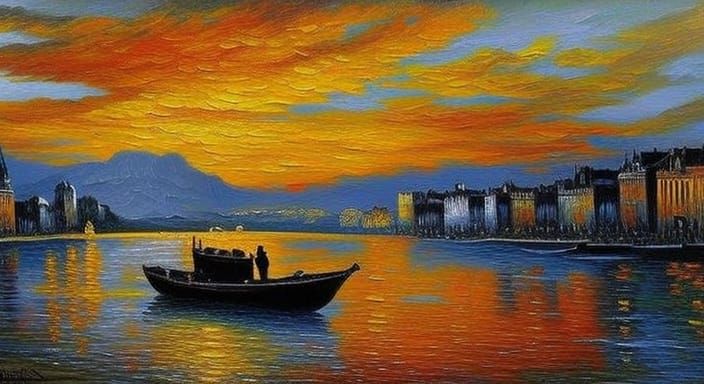 Sunset Over the River  by @Toad_Warrior