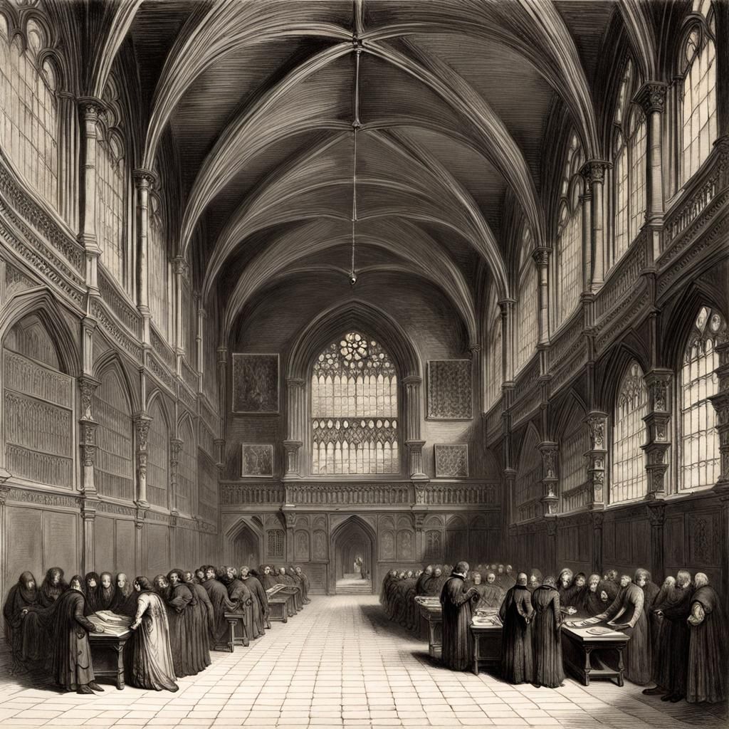 Inside a Oxford or Cambridge-like university.