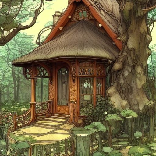 A home in the woods  by @Virginia Allain