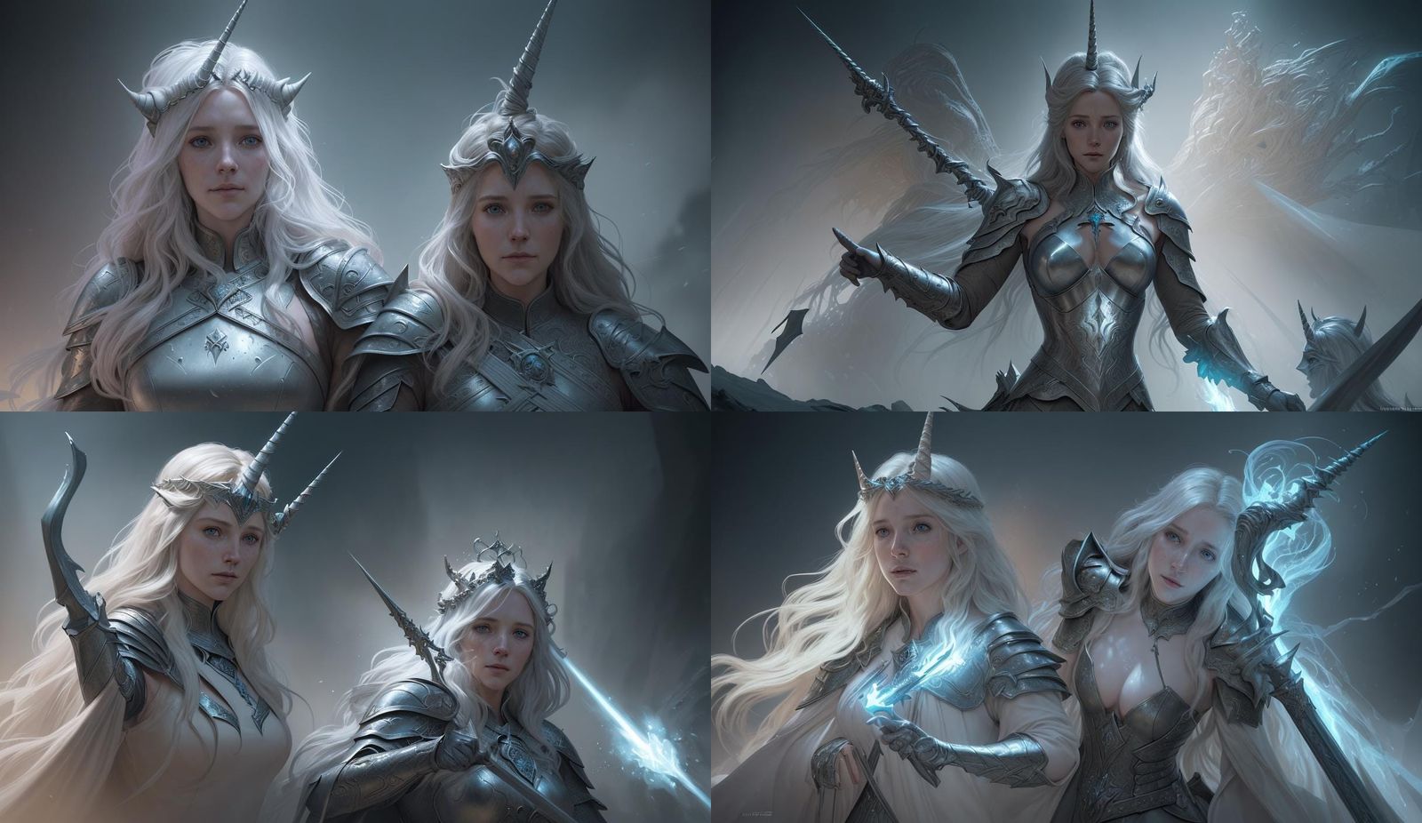Éowyn riding a unicorn wielding a lance trampling the witch ...