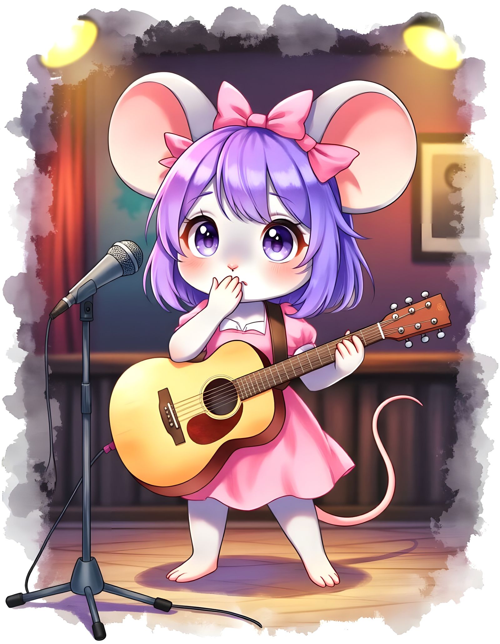 Cute Chibi Singer Mouse  by @Gary Murakami