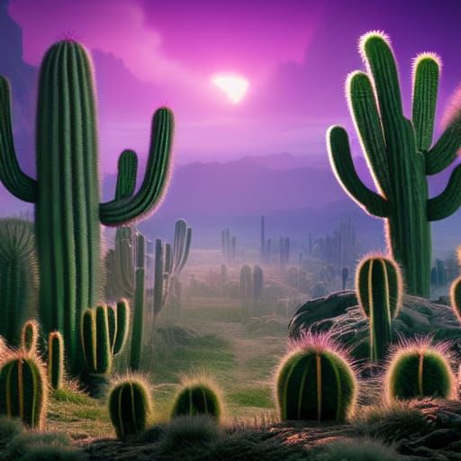Cactus desert land