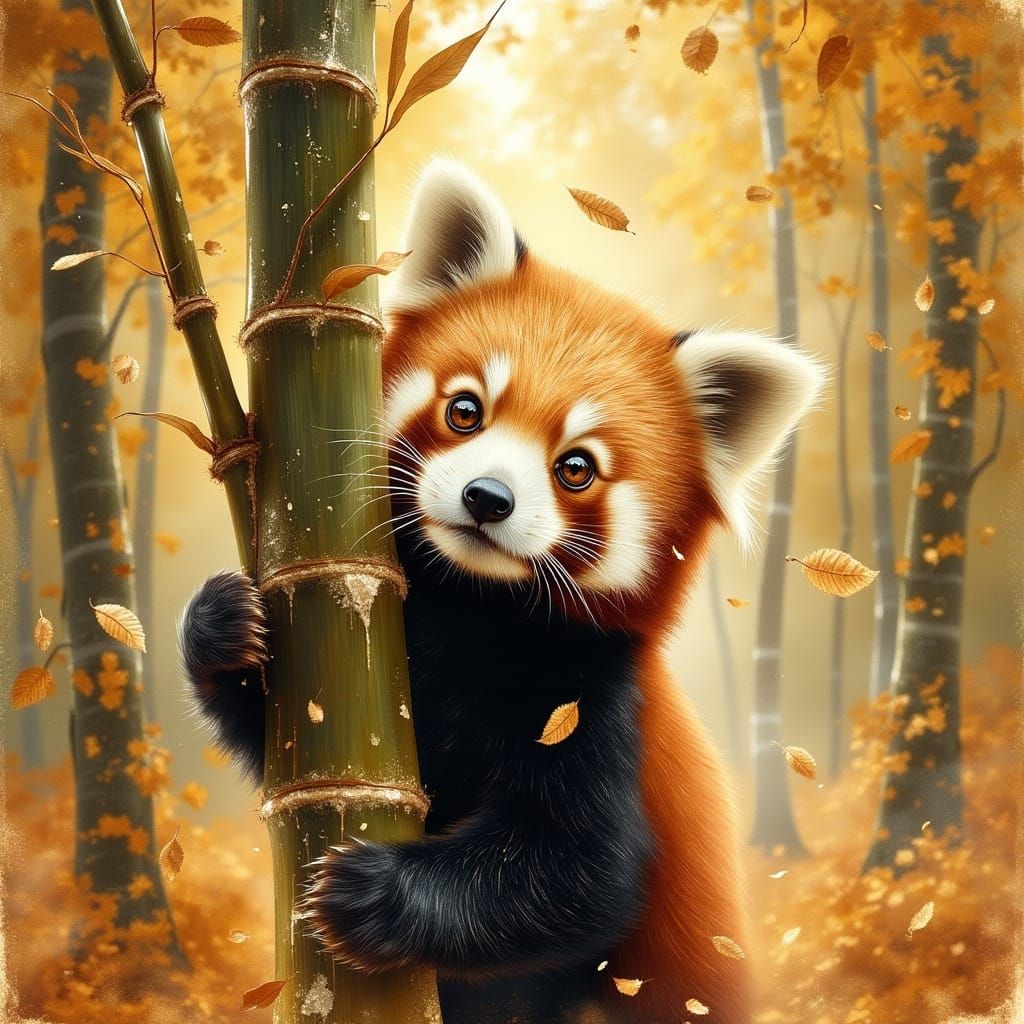 Red panda painting  by @PoisonDwarf