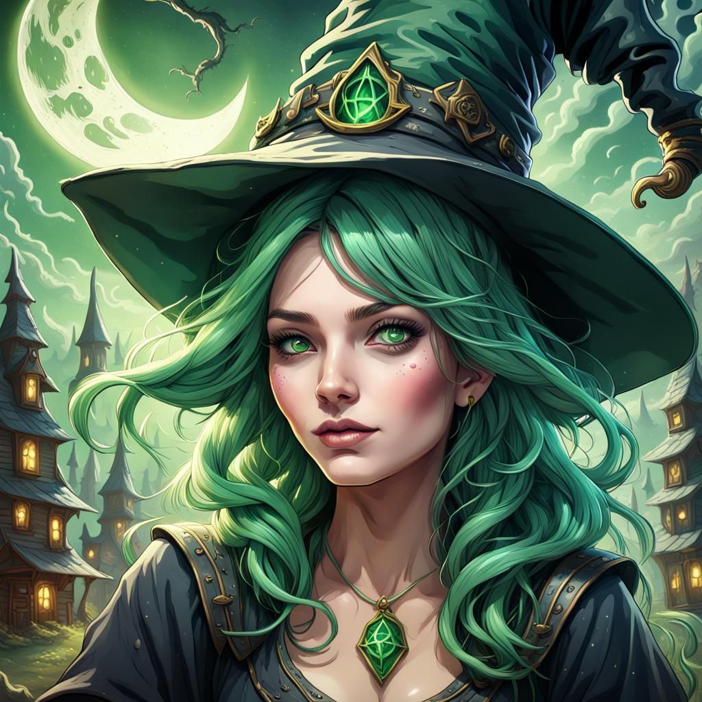 A Green Witch - AI Generated Artwork - NightCafe Creator