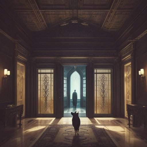 Surreal Living Room with Courtyard, Salvador Dali Style