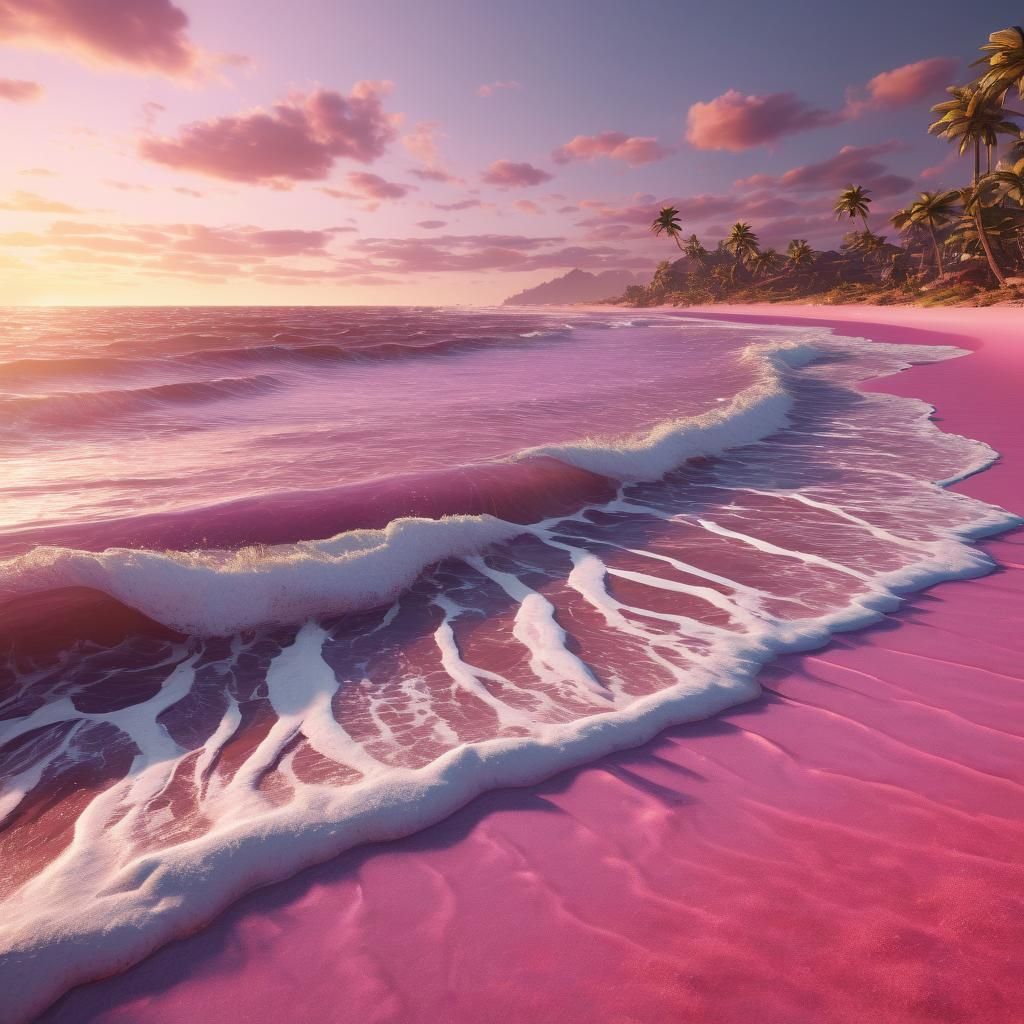 Sun-kissed pink shores  by @Accidentalrage