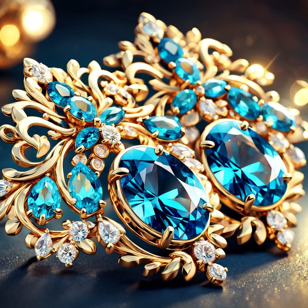 Luxury Earring with Sparkling Gemstones