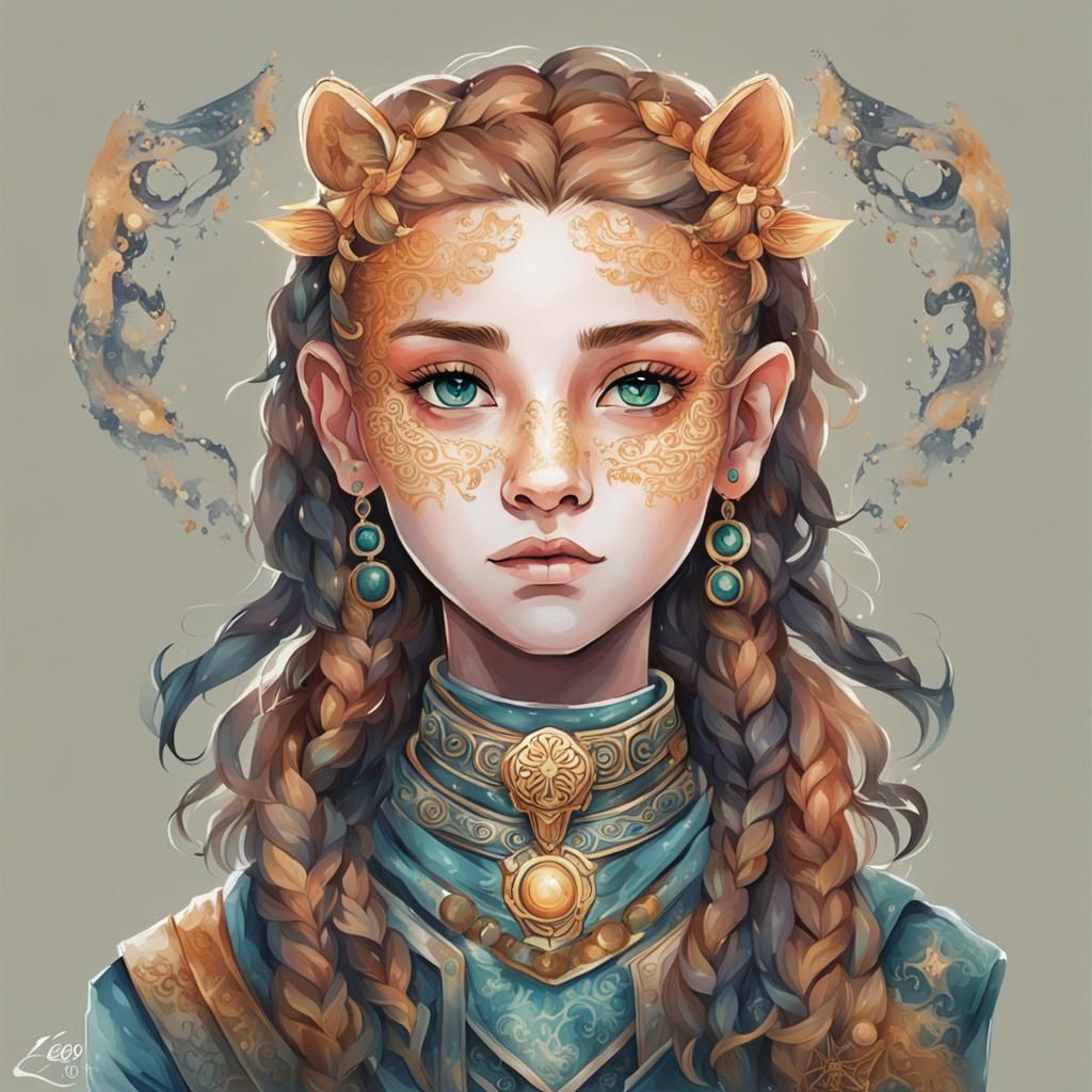 Leo Zodiac Sign Embodied as a Teenage Girl